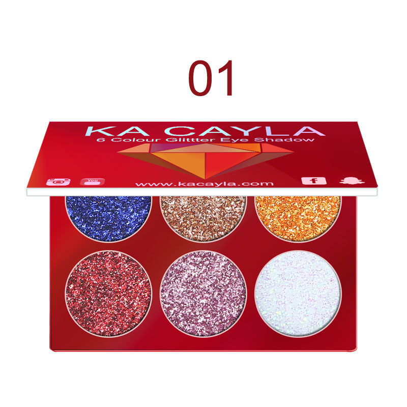 Creative 6 Colors Diamond Sequin Eyeshadow Palette