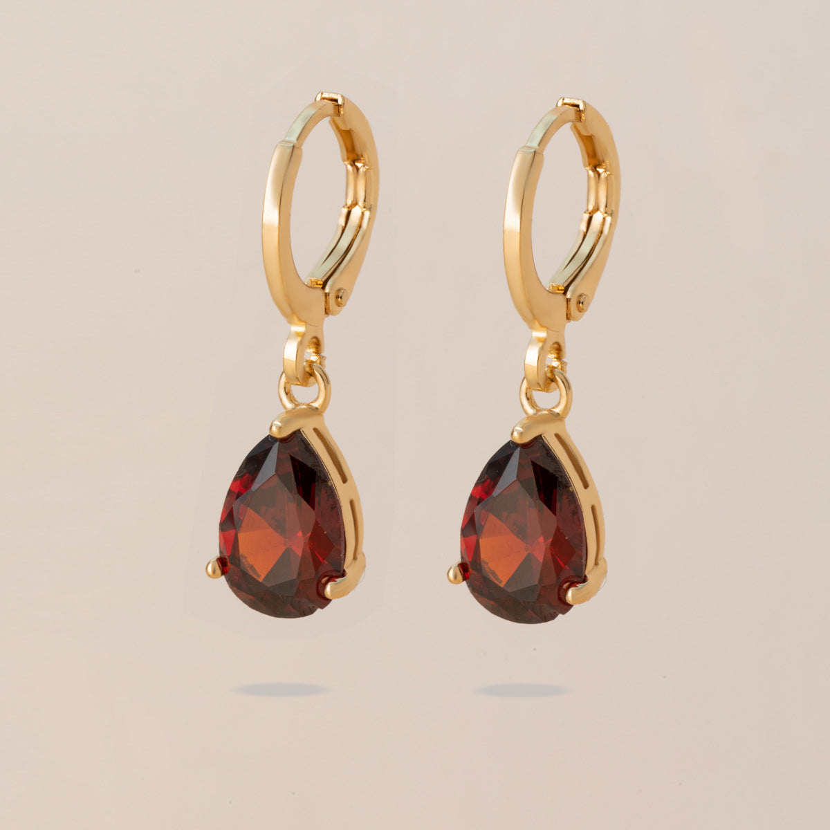 Retro Copper Inlaid Colorful Zircon Earrings Versatile For Women