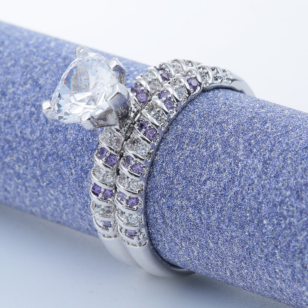 New Copper Ring Inlaid With Zirconia