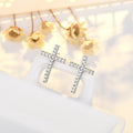 Halo Stone Heart-Shaped Minimalist Cross Earrings