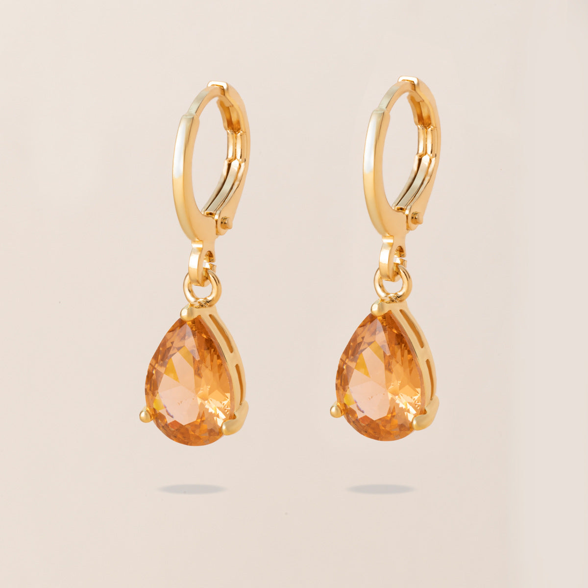 Retro Copper Inlaid Colorful Zircon Earrings Versatile For Women