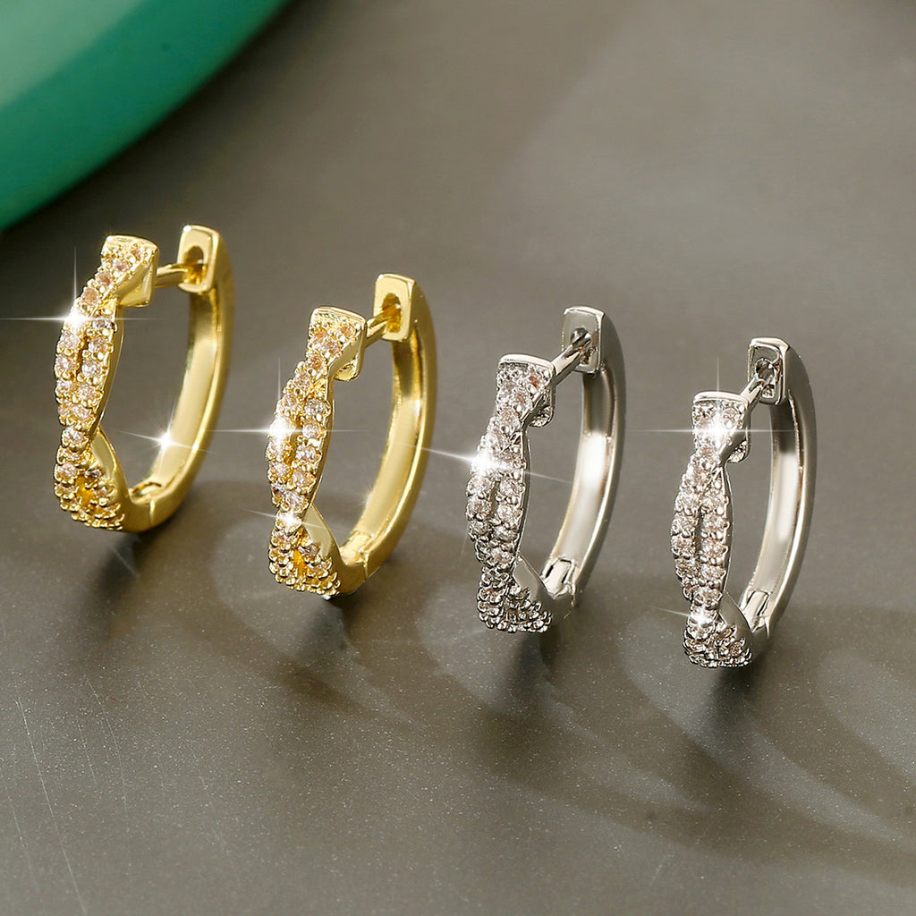 Elegant Copper Geometric Braided Round Earrings