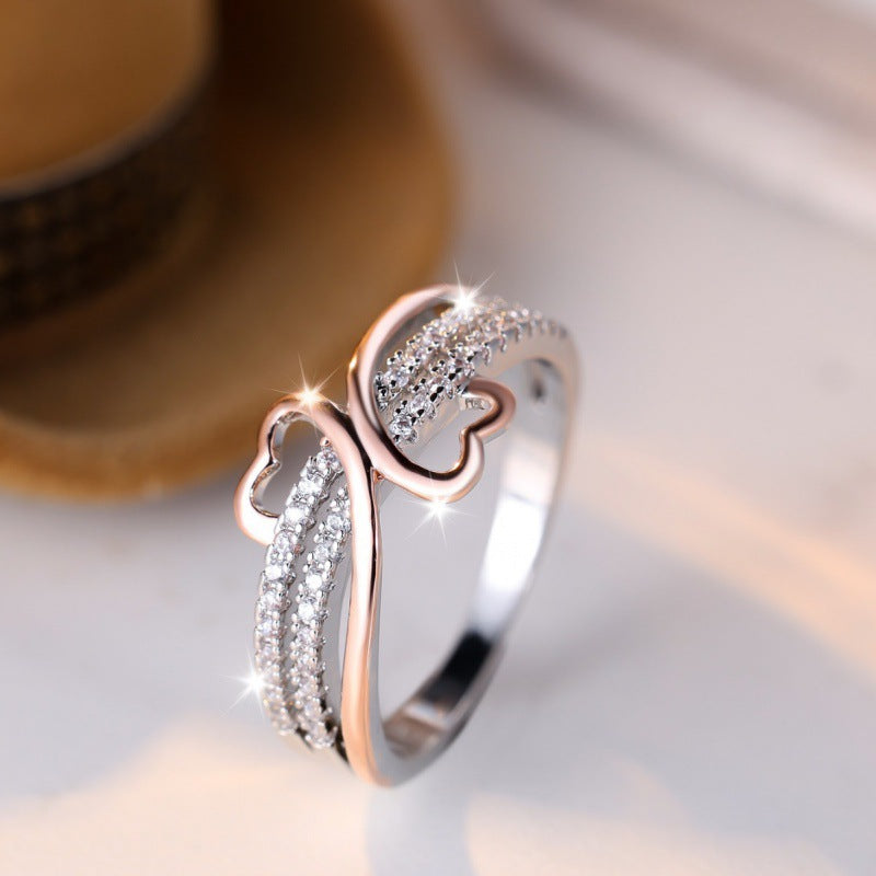 Heart-shaped Irregular Ring, Minimalist & Unique Niche Band For Women