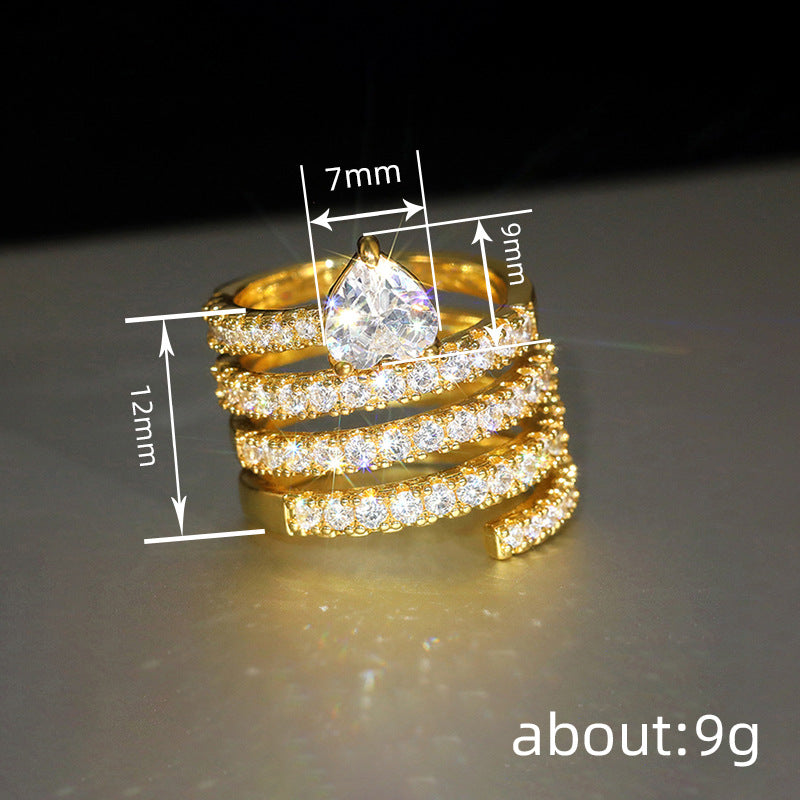 Women's Affordable Luxury Circular Multi-Layer Ring