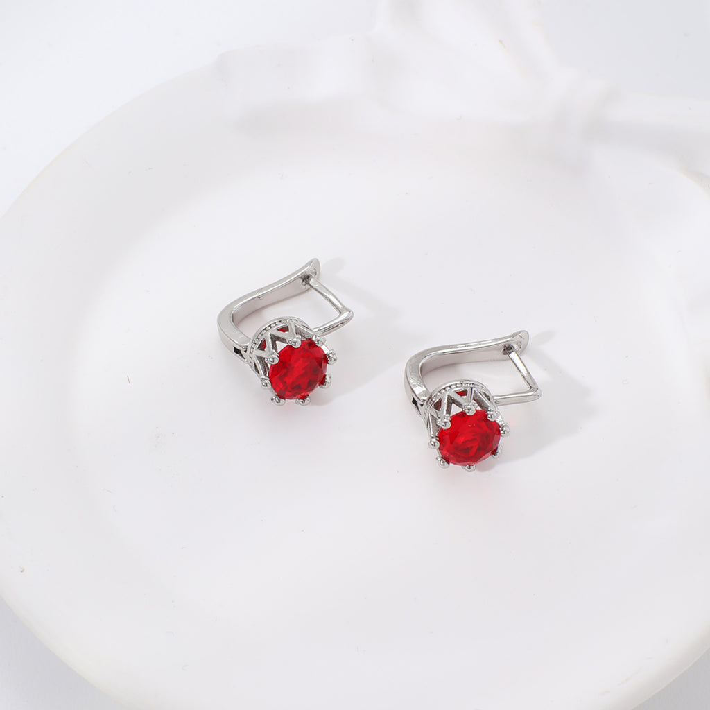 New Round Zircon Earrings For Women