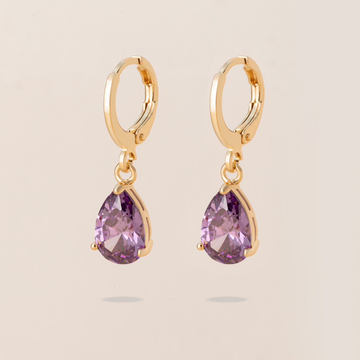 Retro Copper Inlaid Colorful Zircon Earrings Versatile For Women