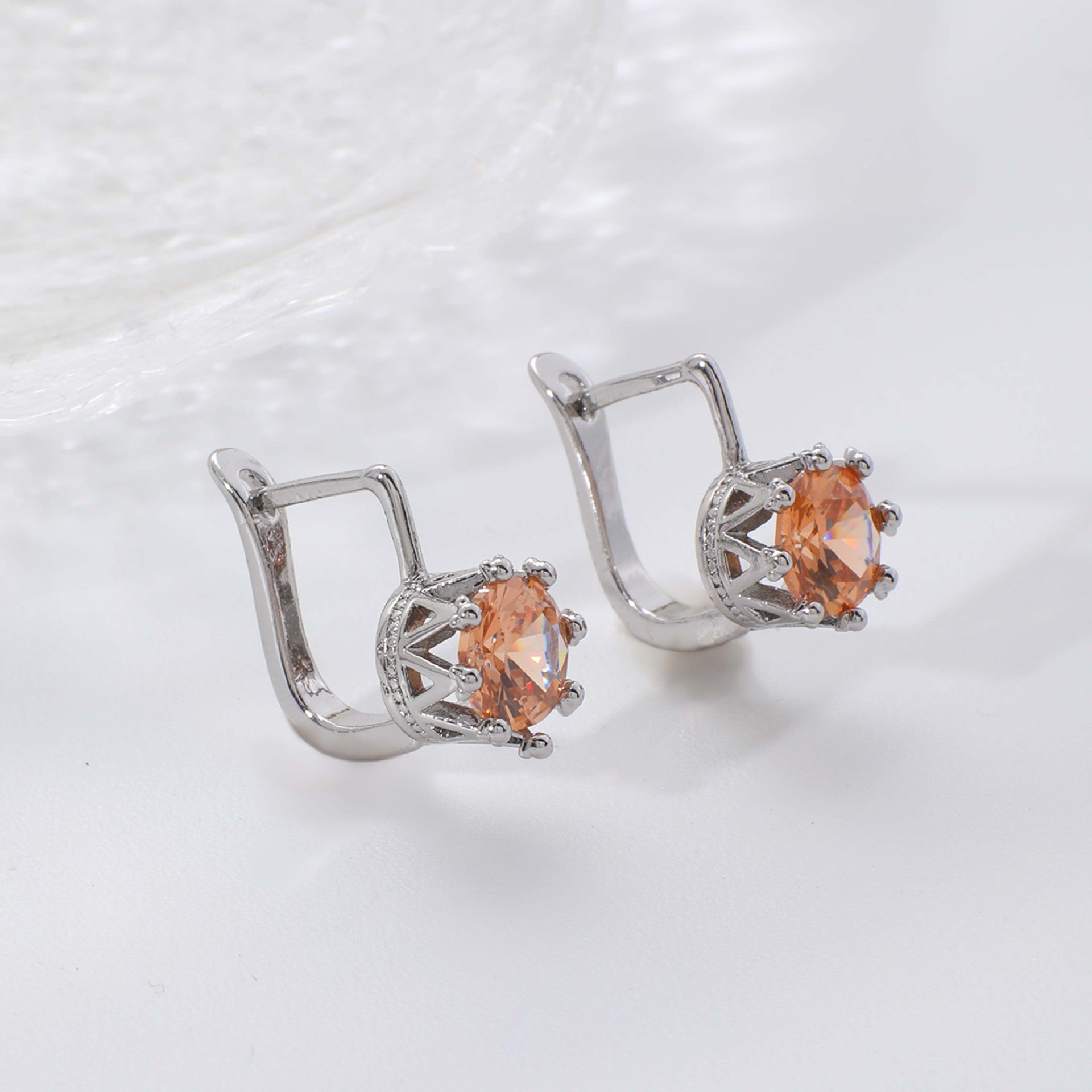 New Round Zircon Earrings For Women