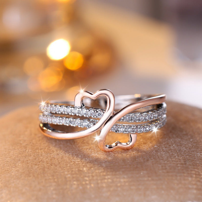Heart-shaped Irregular Ring, Minimalist & Unique Niche Band For Women