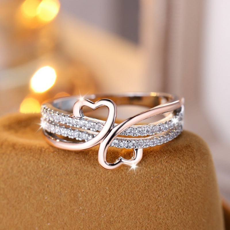 Heart-shaped Irregular Ring, Minimalist & Unique Niche Band For Women