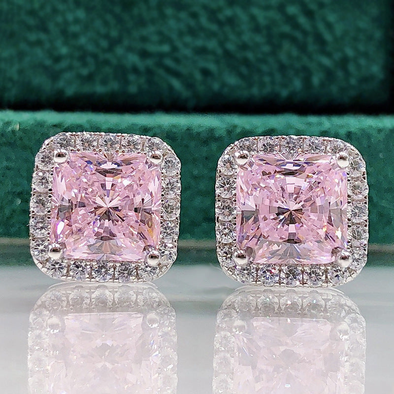 New Minimalist Ice-flower-cut Stud Earringsversatile Silver Jewelry For Women