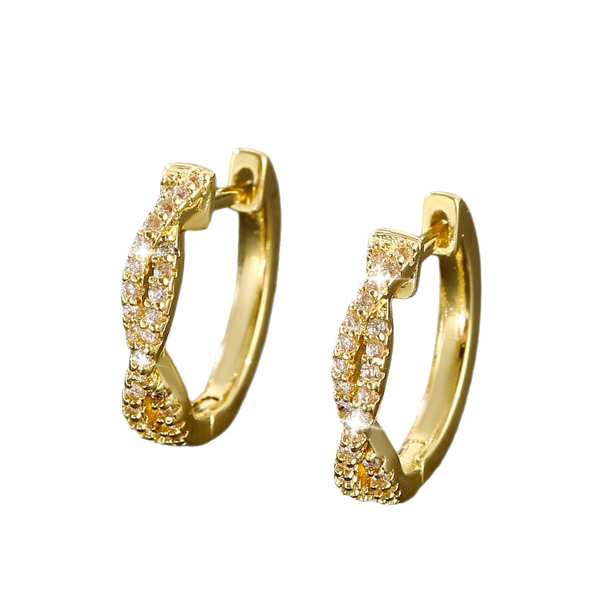 Elegant Copper Geometric Braided Round Earrings