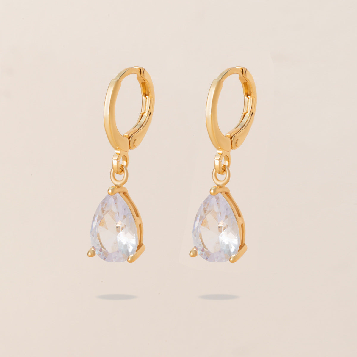 Retro Copper Inlaid Colorful Zircon Earrings Versatile For Women