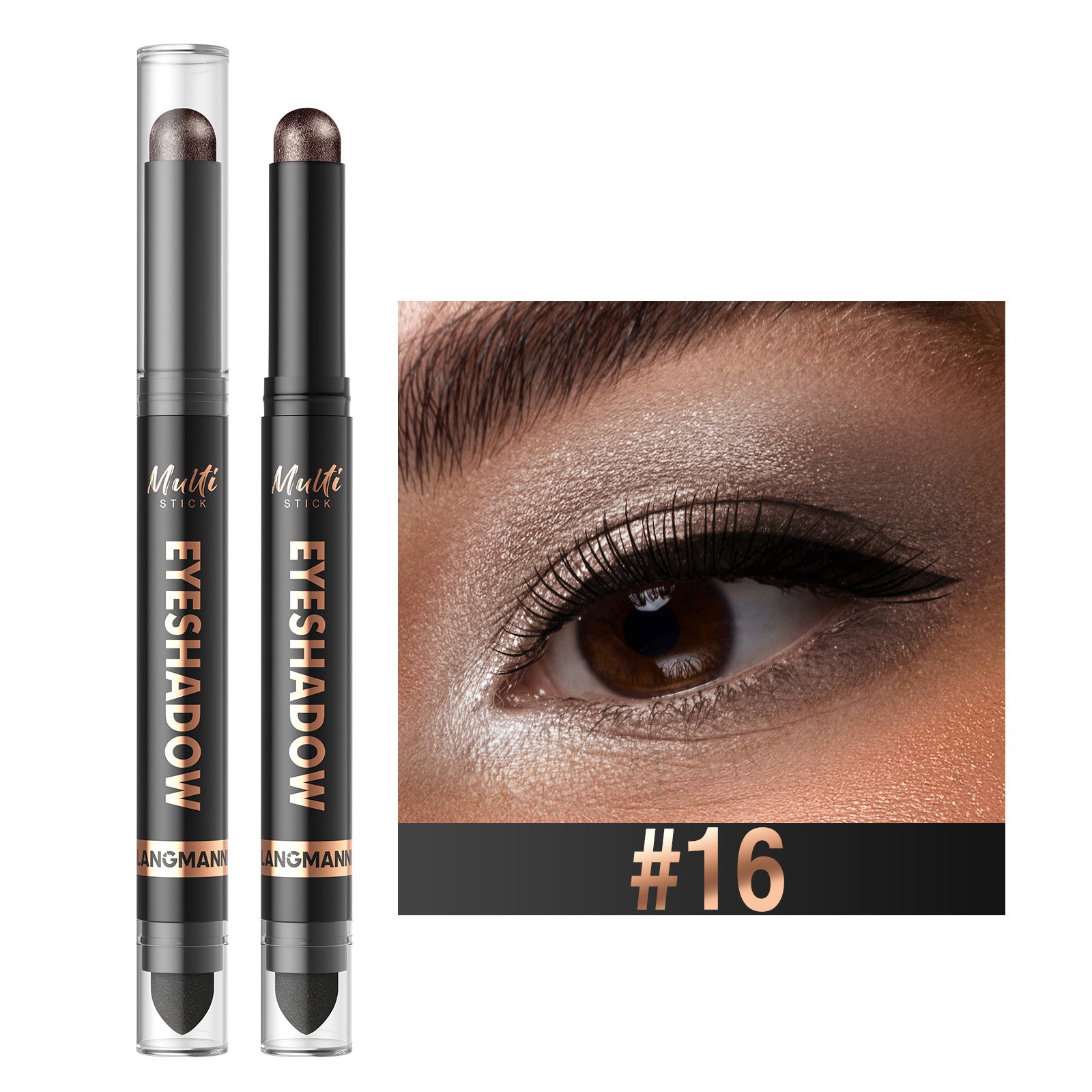 16-Color Dual-Head Waterproof Long-Lasting Eyeshadow Pencil