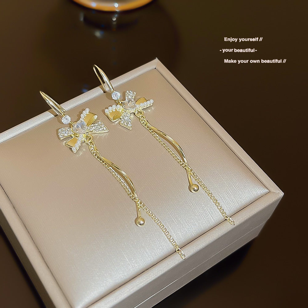 Female Casual Versatile Temperament Tassel Earrings