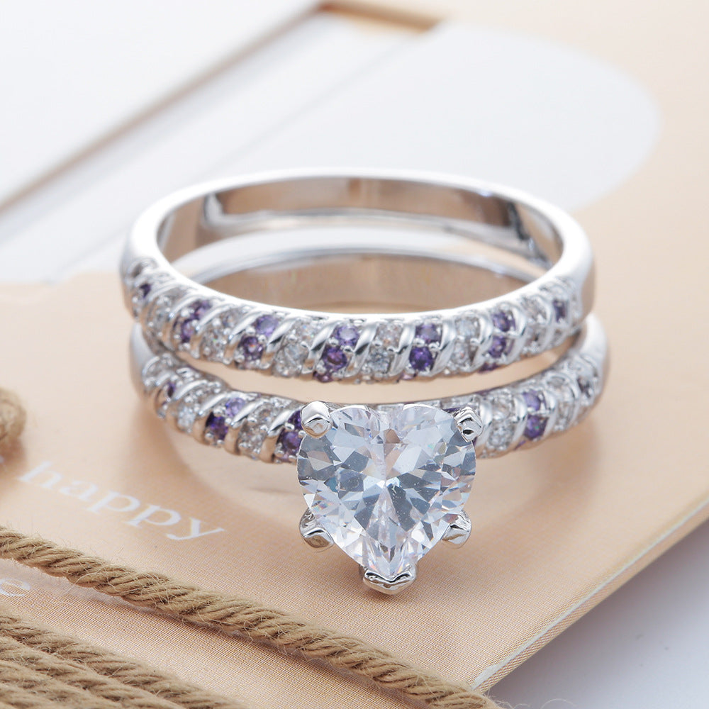 New Copper Ring Inlaid With Zirconia