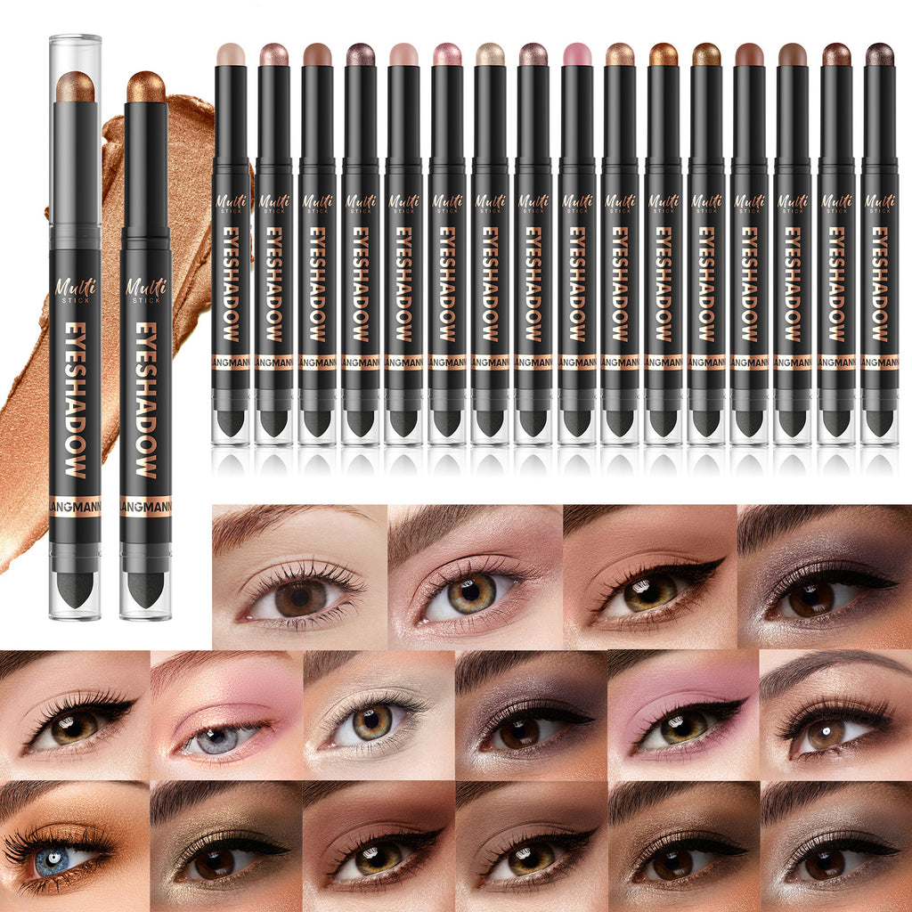 16-Color Dual-Head Waterproof Long-Lasting Eyeshadow Pencil
