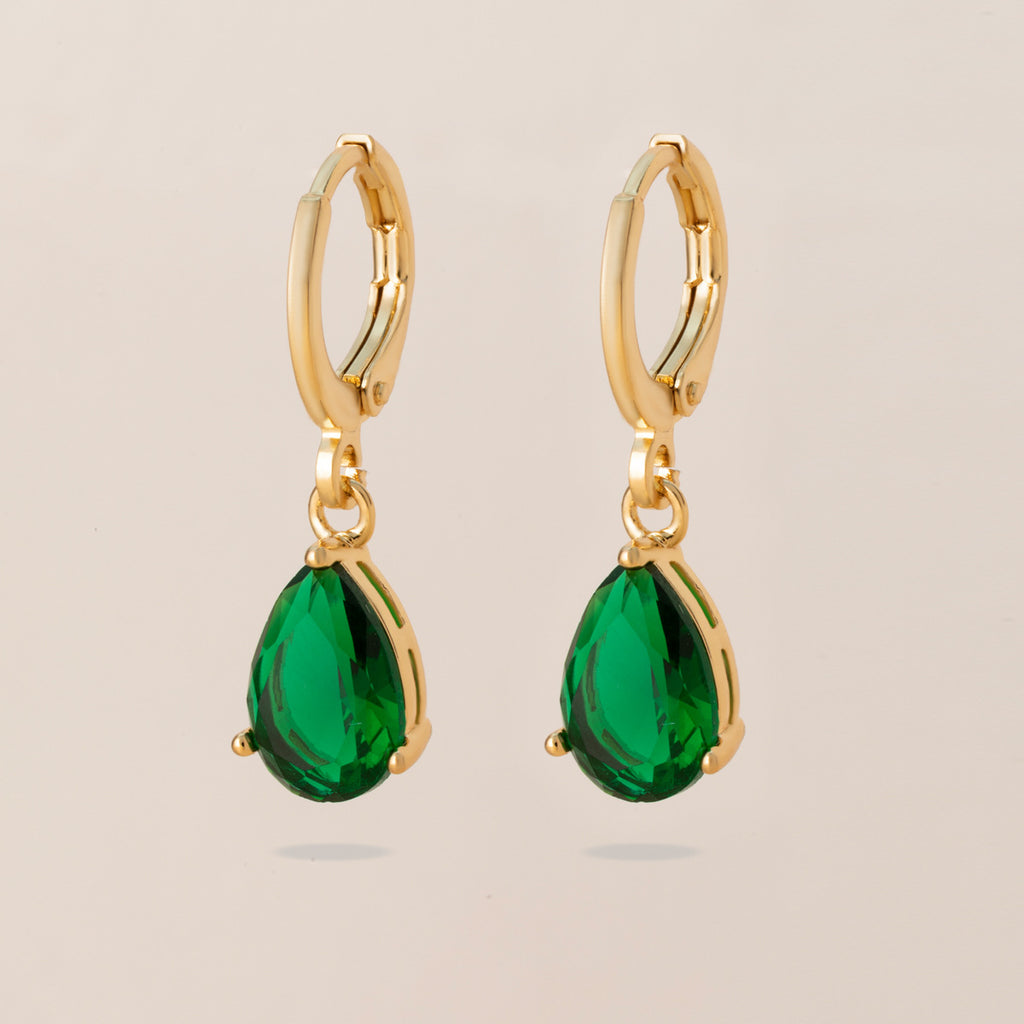 Retro Copper Inlaid Colorful Zircon Earrings Versatile For Women