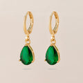 Retro Copper Inlaid Colorful Zircon Earrings Versatile For Women