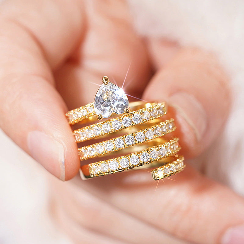 Women's Affordable Luxury Circular Multi-Layer Ring