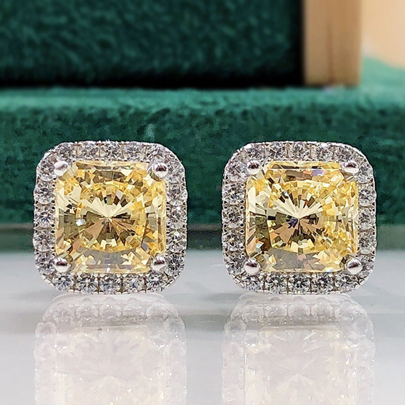 New Minimalist Ice-flower-cut Stud Earringsversatile Silver Jewelry For Women