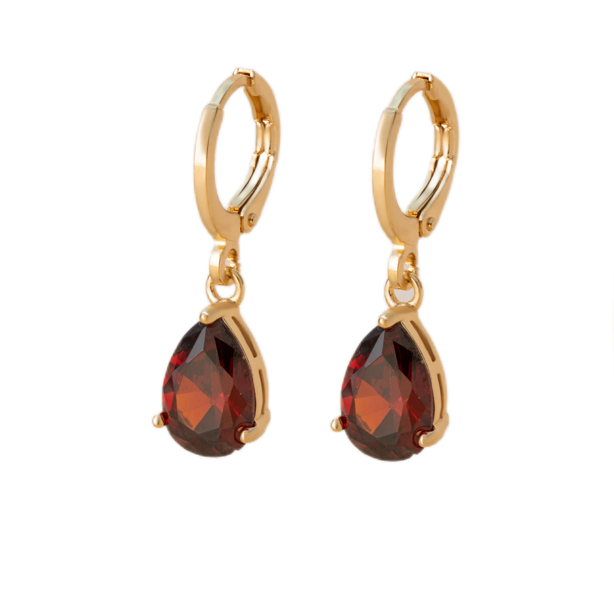 Retro Copper Inlaid Colorful Zircon Earrings Versatile For Women