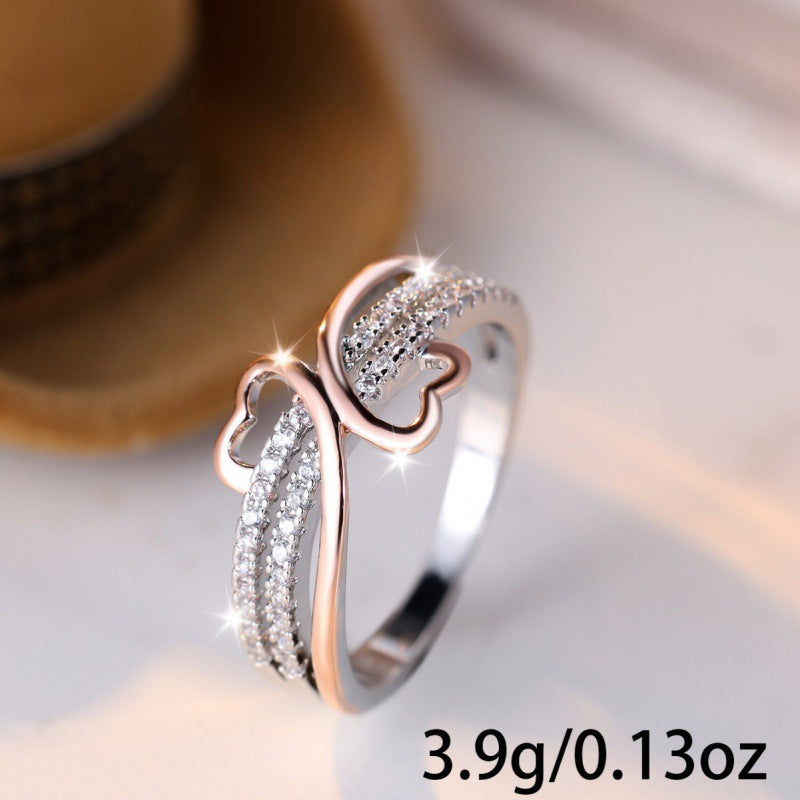 Heart-shaped Irregular Ring, Minimalist & Unique Niche Band For Women
