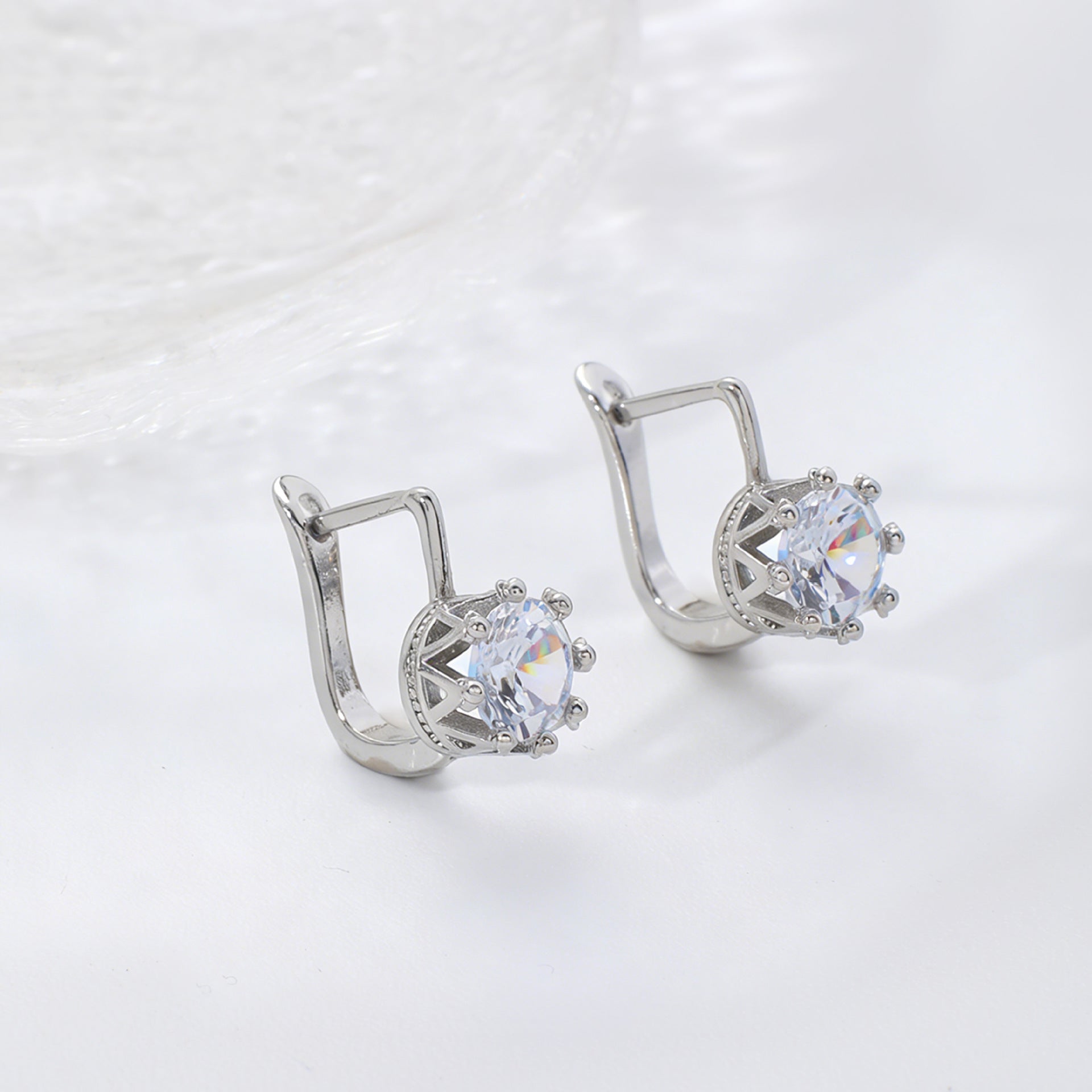 New Round Zircon Earrings For Women